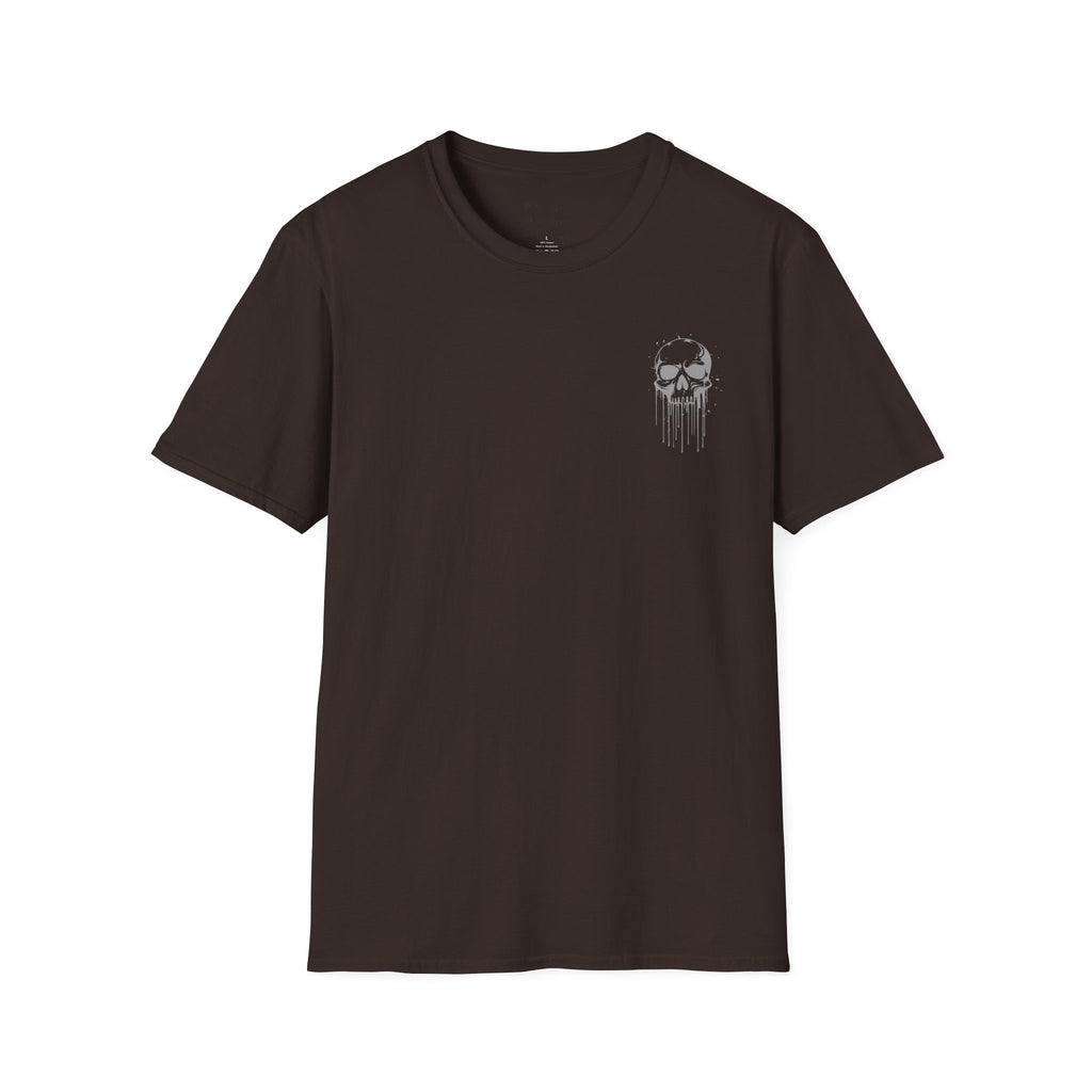 Skull Drip T-Shirt — Minimal Grunge Skull Chest Graphic