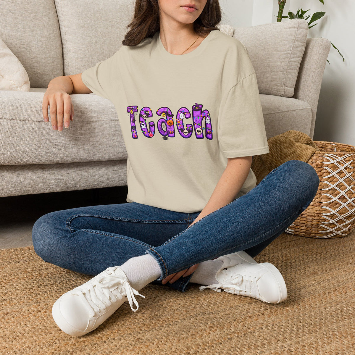 Halloween Purple Teach Unisex Softstyle T-Shirt