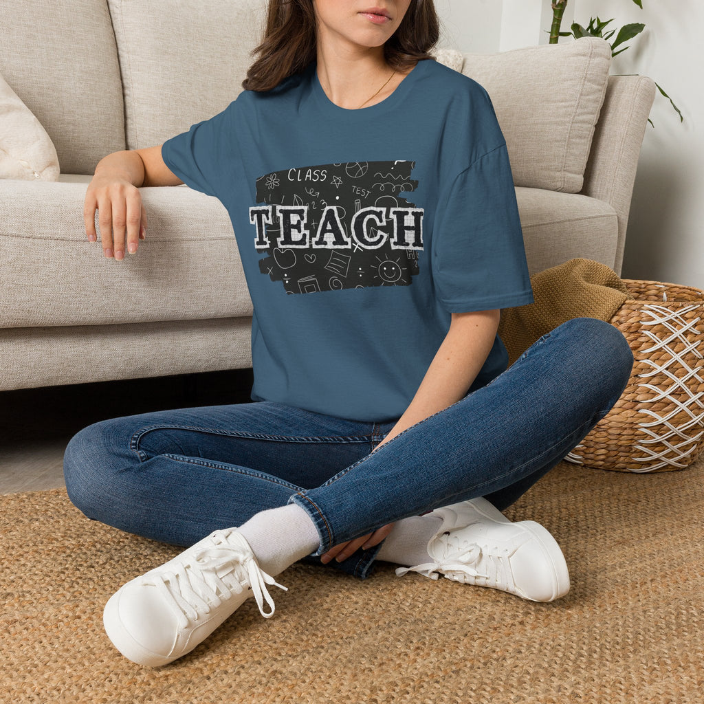 Teacher Chalkboard Graphic T‑Shirt — TEACH Typography Design