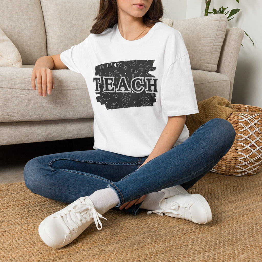 Teacher Chalkboard Graphic T‑Shirt — TEACH Typography Design