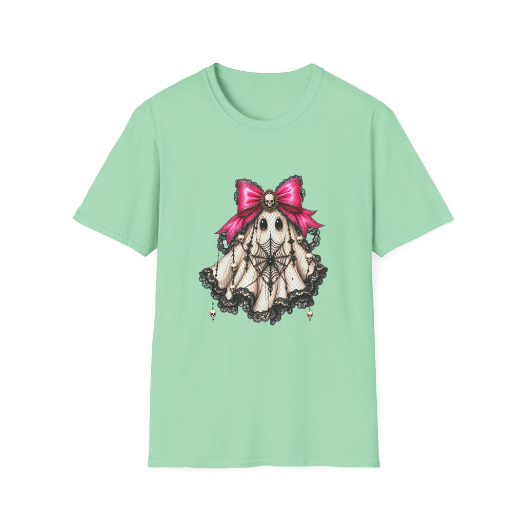 Skull Lace Bow T-Shirt — Gothic Cute Skeleton Graphic Tee