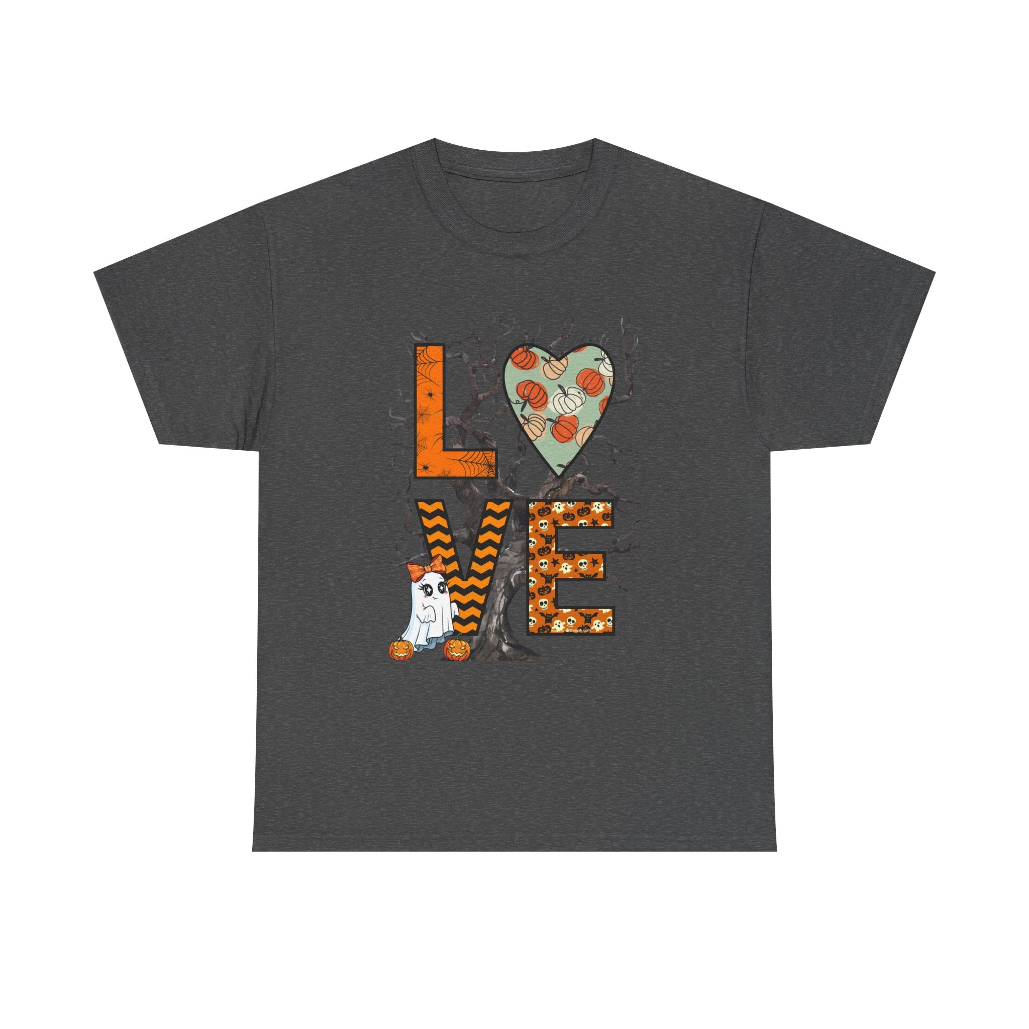 LOVE Halloween T-Shirt — Spooky Pumpkin Heart Graphic Tee