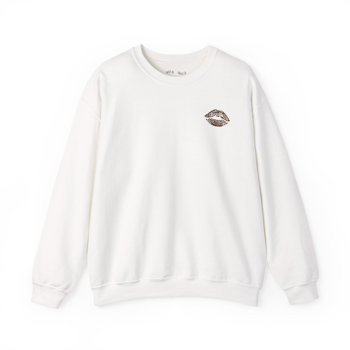 Kiss Graphic Sweatshirt — "I Have a Heart But This Mouth" Lip Print Crewneck