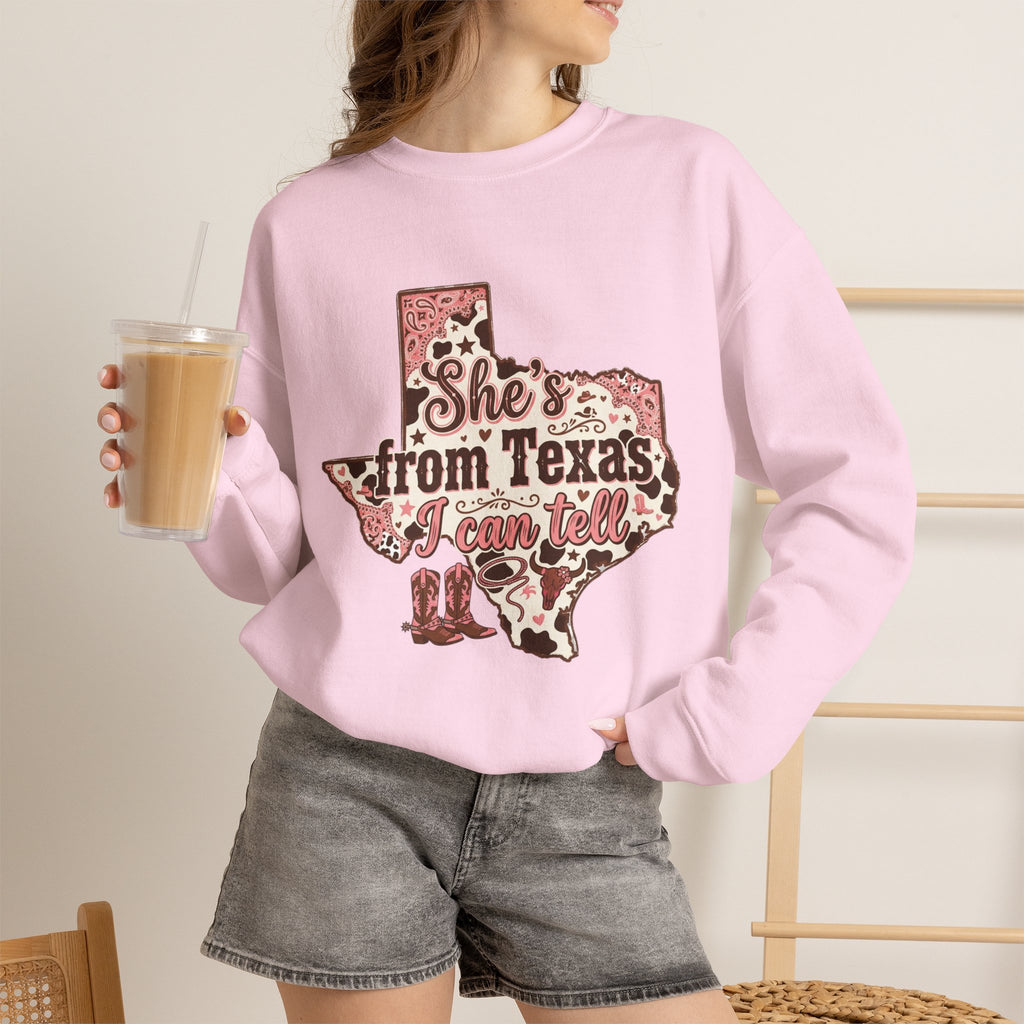 She’s from Texas Unisex Heavy Blend™ Crewneck Sweatshirt