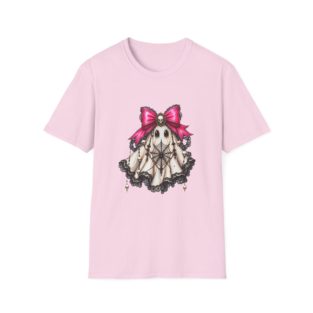 Skull Lace Bow T-Shirt — Gothic Cute Skeleton Graphic Tee