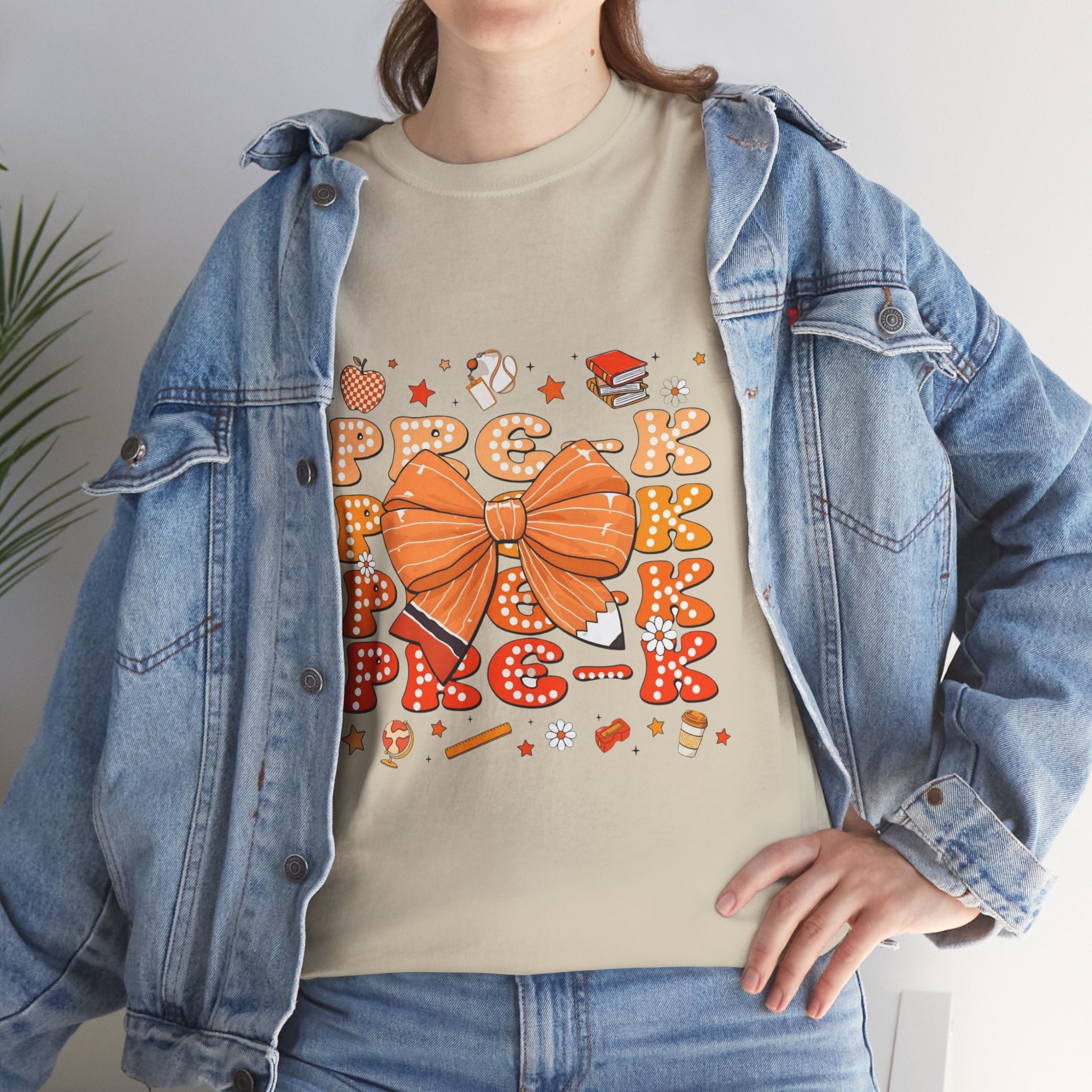 Pre-K Bow T-Shirt — Cute Fall Pumpkin Graphic Tee