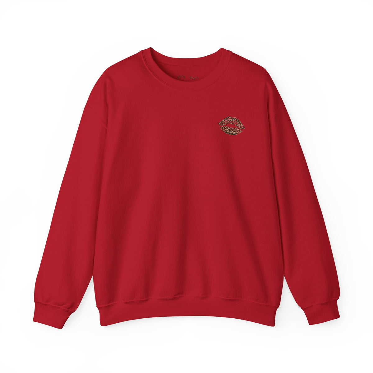 Kiss Graphic Sweatshirt — "I Have a Heart But This Mouth" Lip Print Crewneck