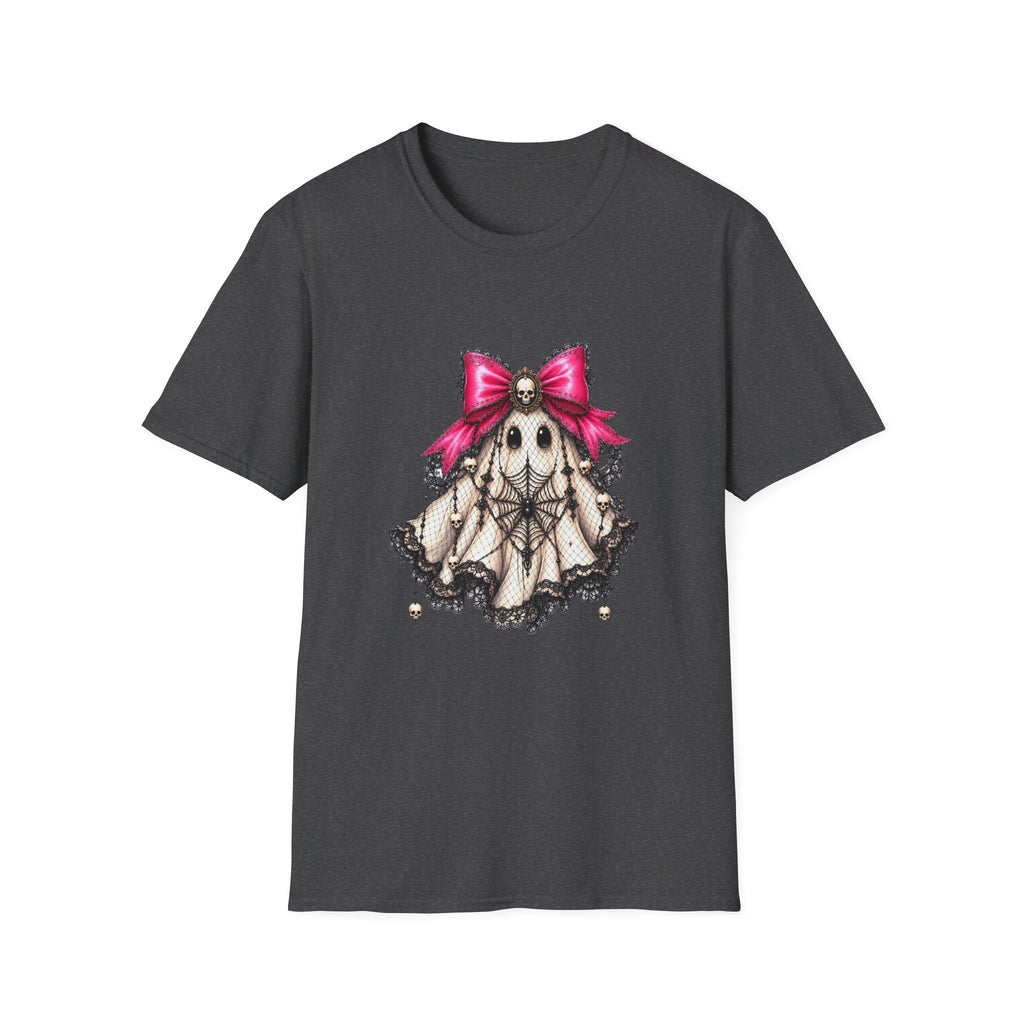 Skull Lace Bow T-Shirt — Gothic Cute Skeleton Graphic Tee