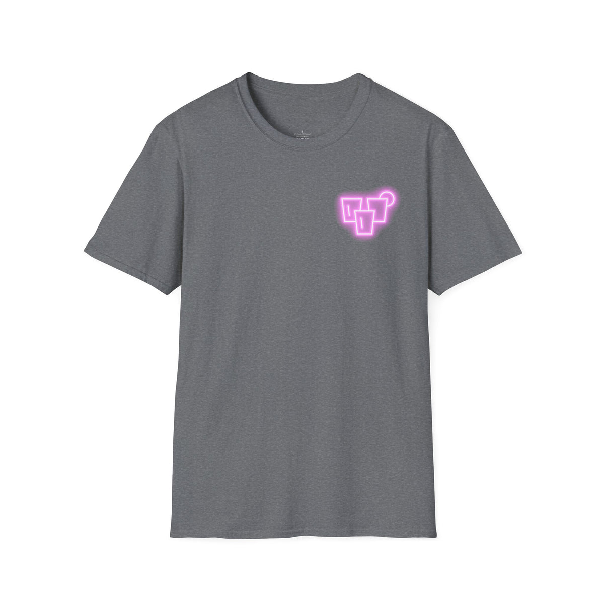 T‑Shirt — Neon Pink Retro Heart Logo Tee