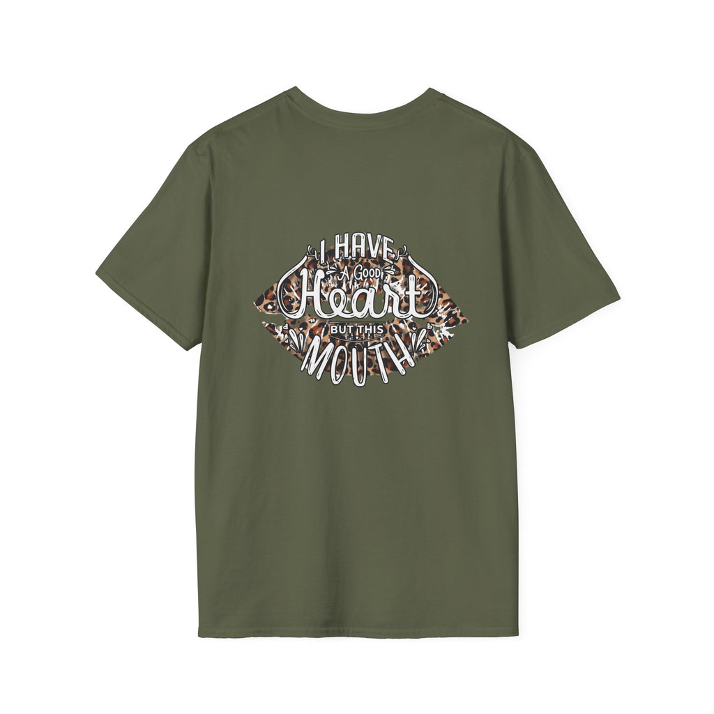 Leopard Kiss T-Shirt — Small Glam Lip Print Tee