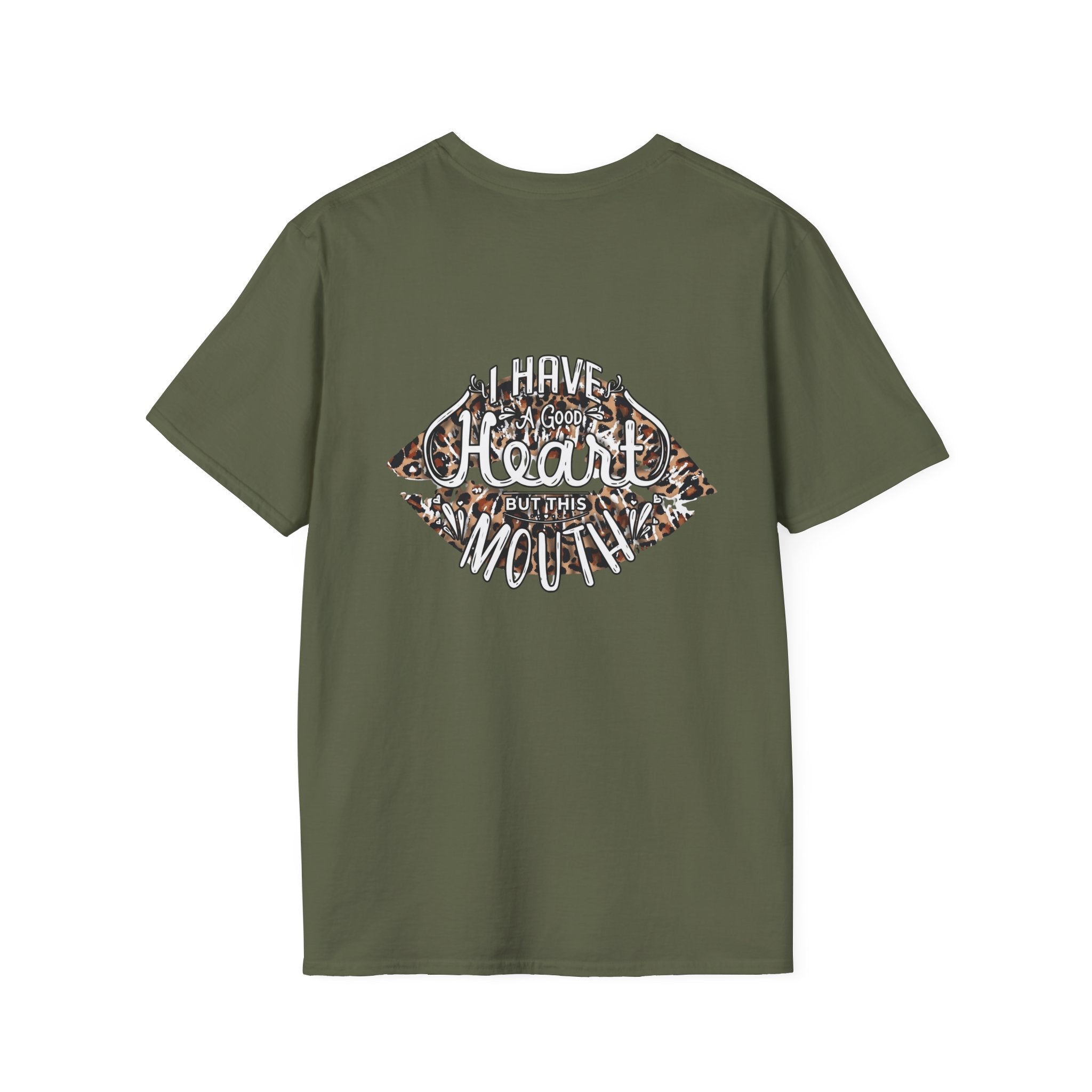 Leopard Kiss T-Shirt — Small Glam Lip Print Tee