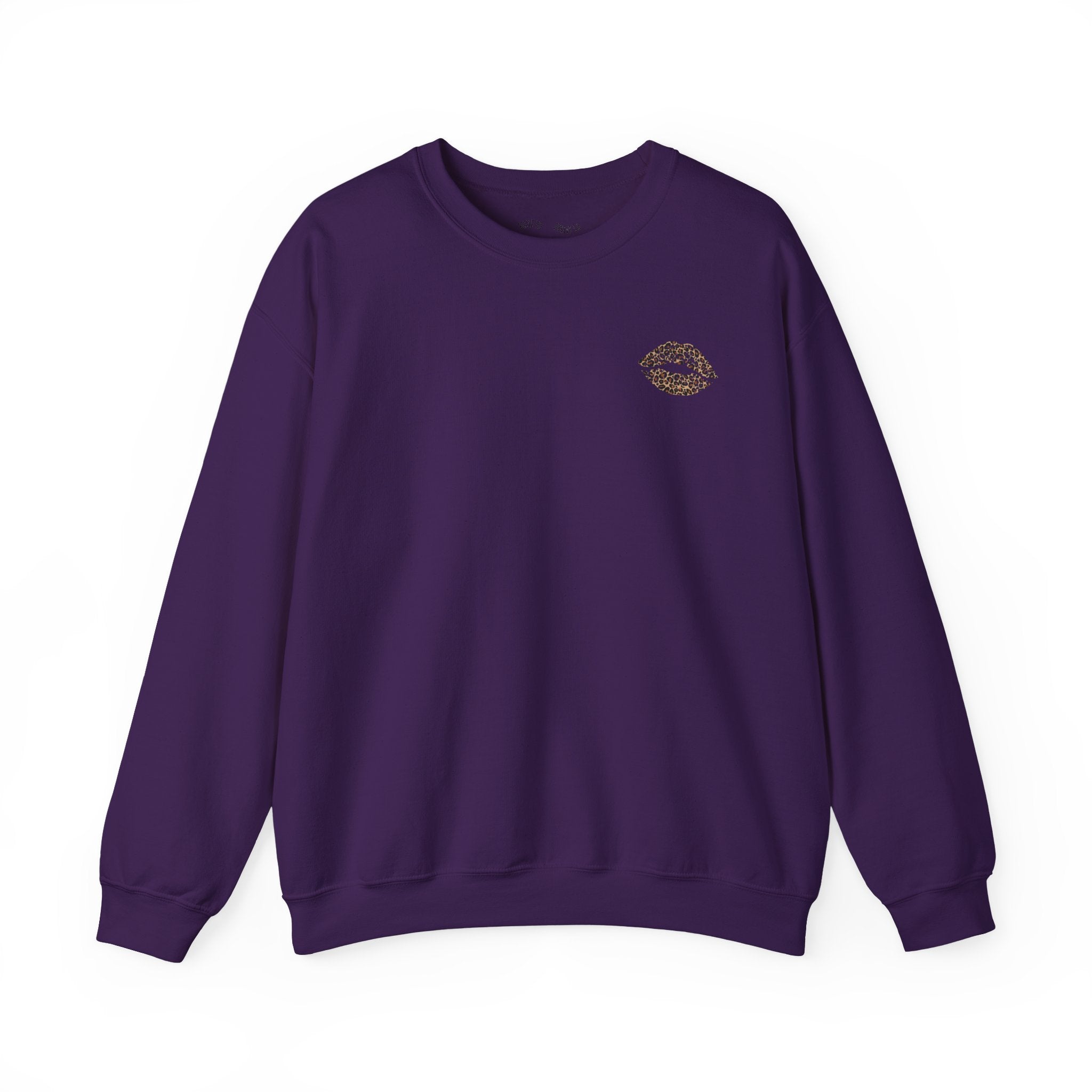 Kiss Graphic Sweatshirt — "I Have a Heart But This Mouth" Lip Print Crewneck