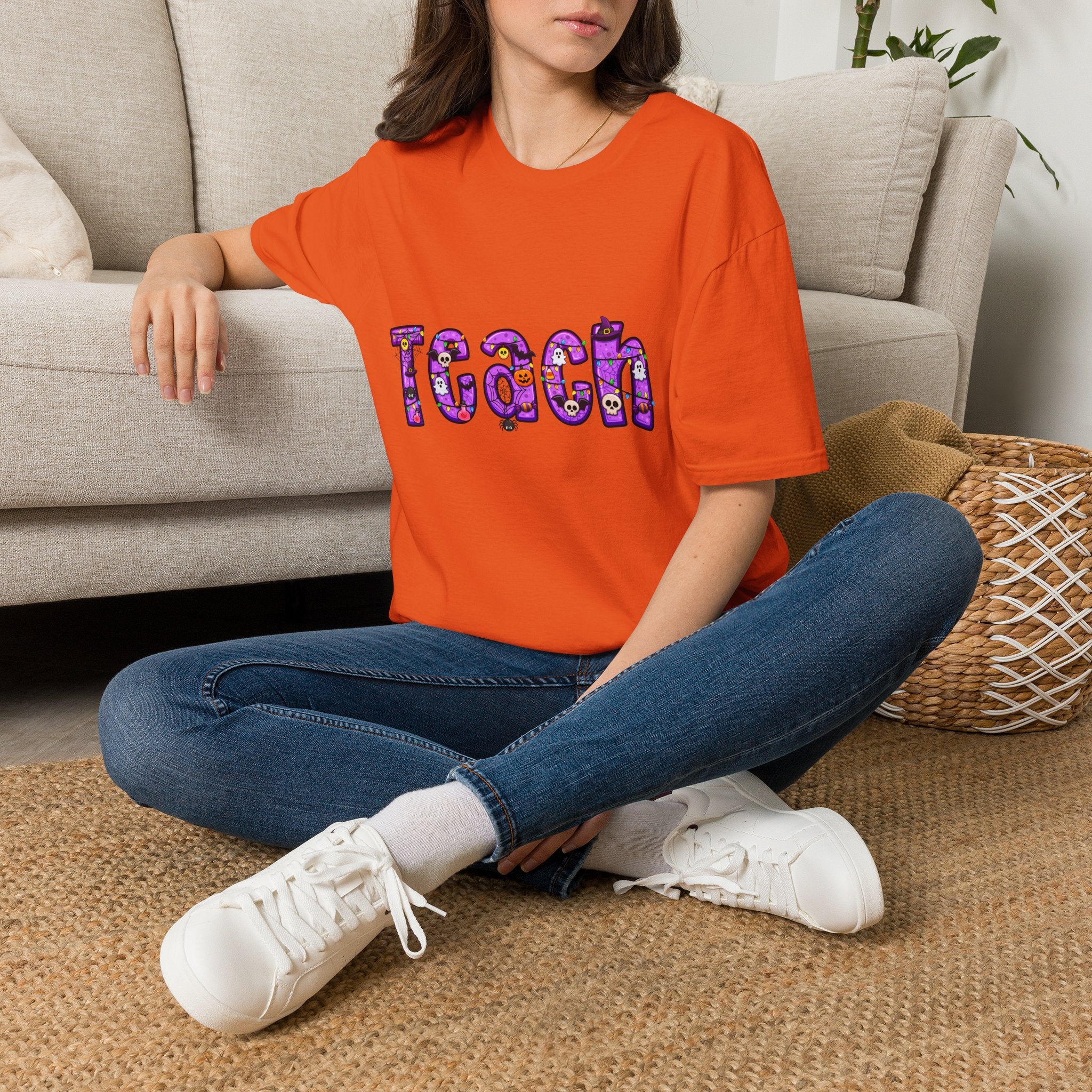Halloween Purple Teach Unisex Softstyle T-Shirt