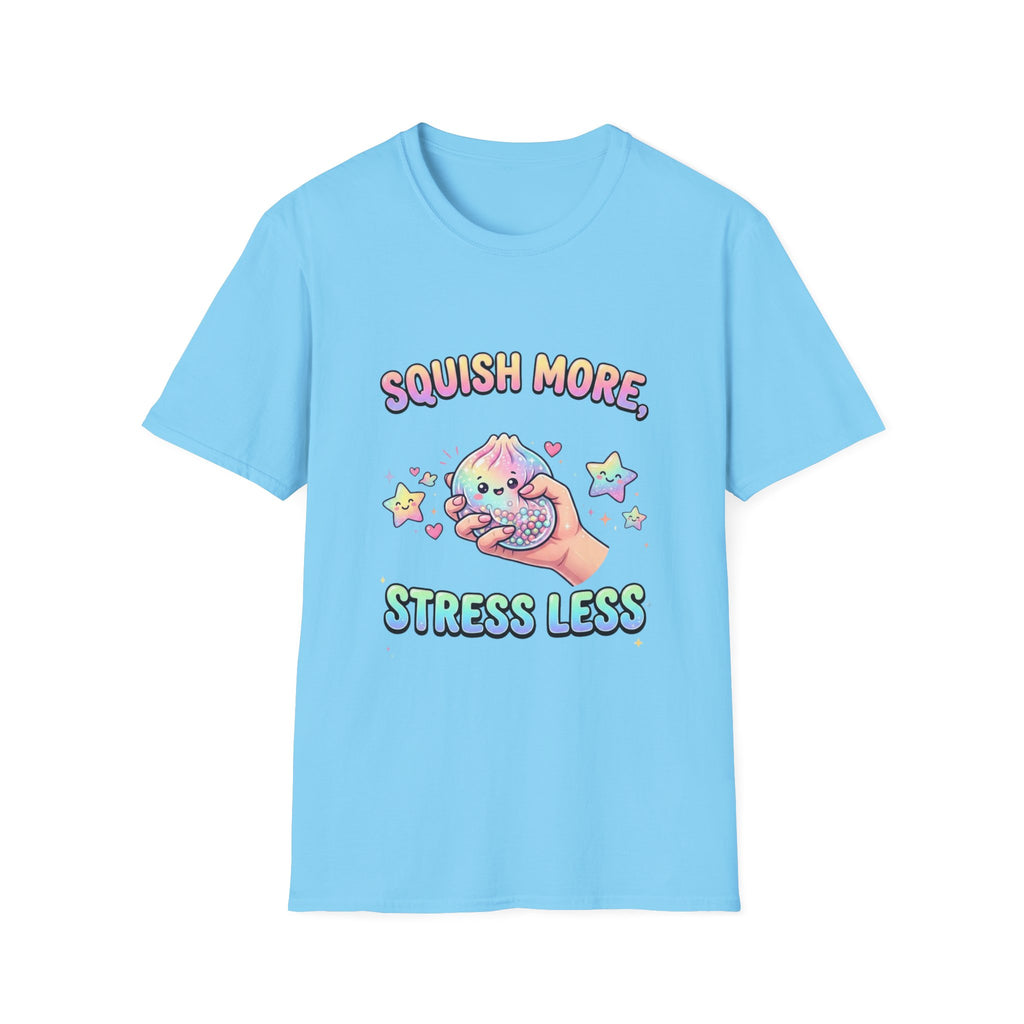 Squish More, Stress Less T-Shirt — Cute Rainbow Squishy Kawaii Tee