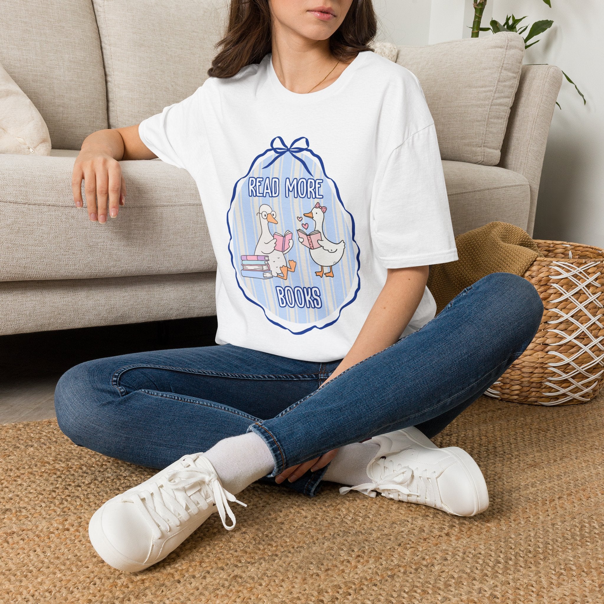 Read More Books T-Shirt — Cute Duck Family Reading Graphic Tee