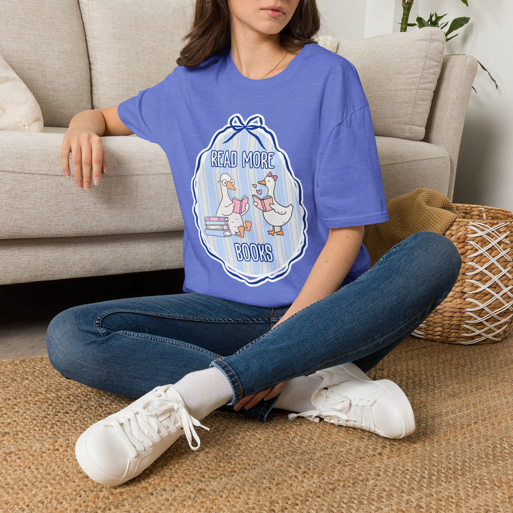 Read More Books T-Shirt — Cute Duck Family Reading Graphic Tee
