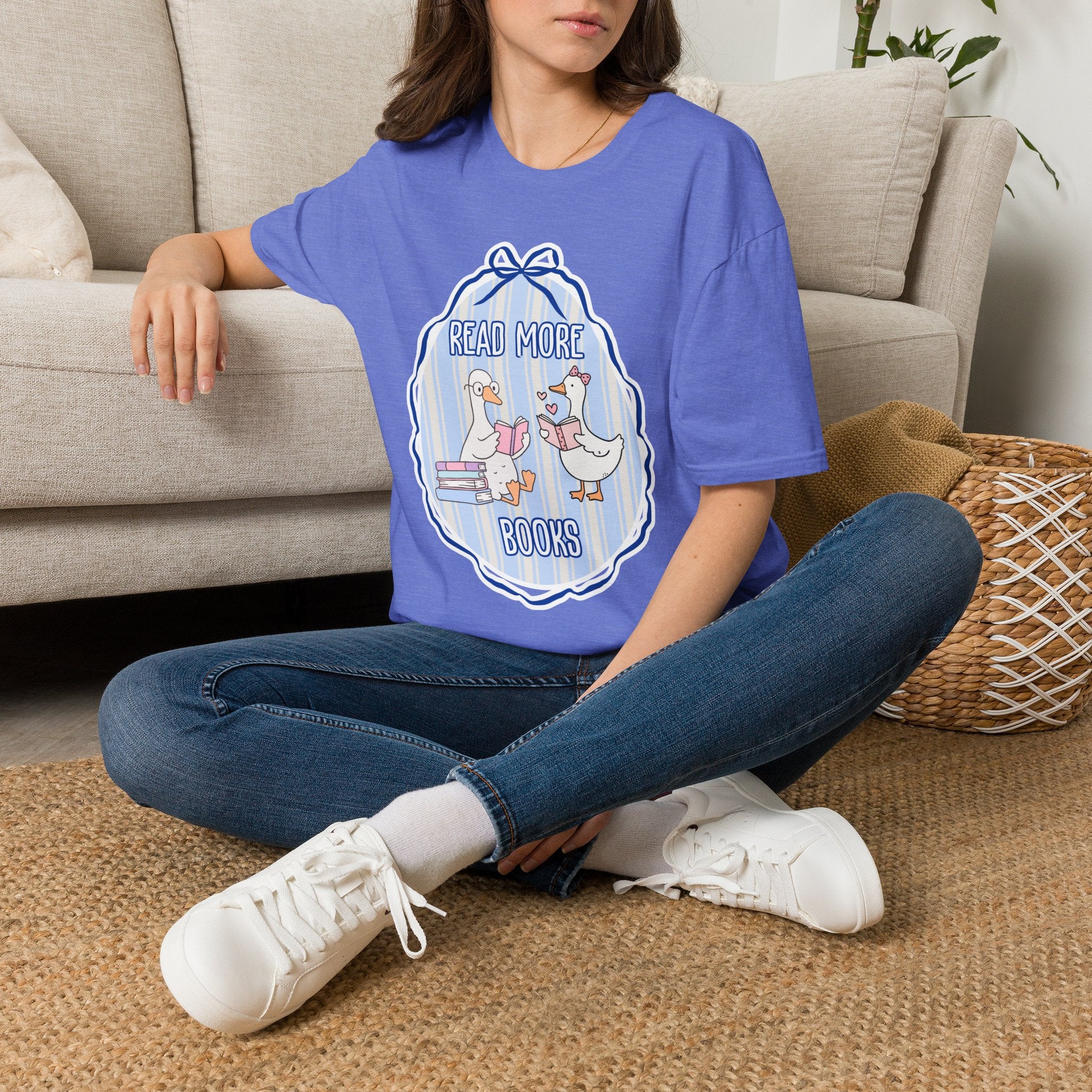 Read More Books T-Shirt — Cute Duck Family Reading Graphic Tee