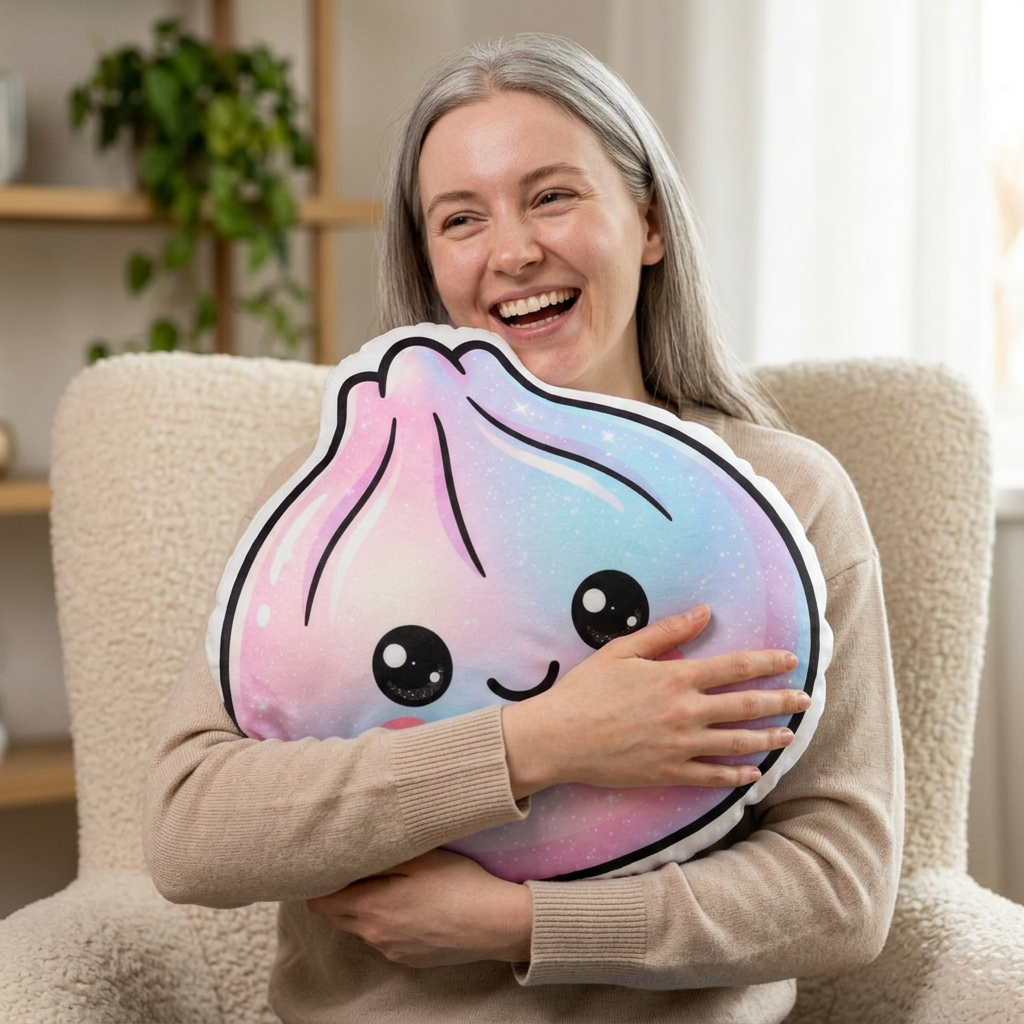Kawaii Galaxy Dumpling Pillow — Cute Pastel Plush Accent Pillow