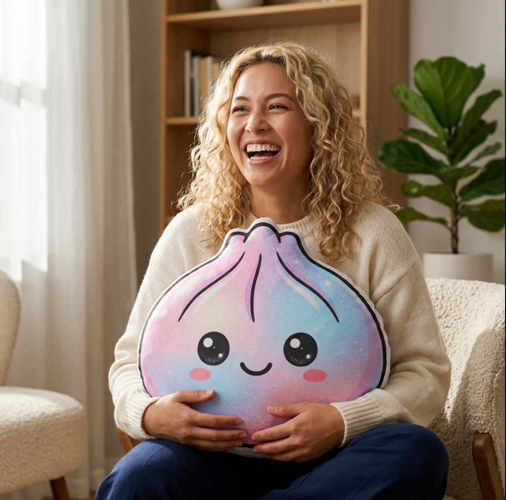 Kawaii Galaxy Dumpling Pillow — Cute Pastel Plush Accent Pillow