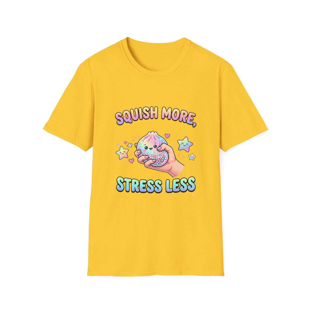 Squish More, Stress Less T-Shirt — Cute Rainbow Squishy Kawaii Tee