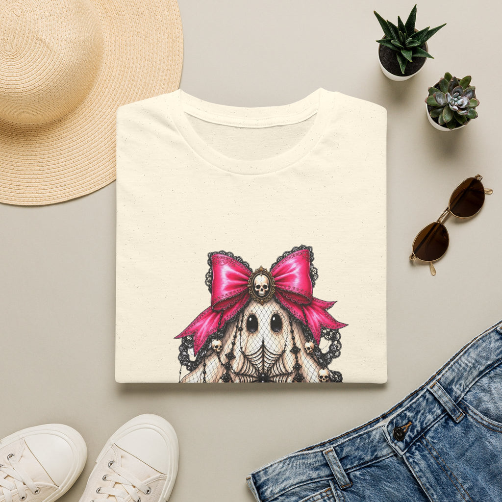 Skull Lace Bow T-Shirt — Gothic Cute Skeleton Graphic Tee