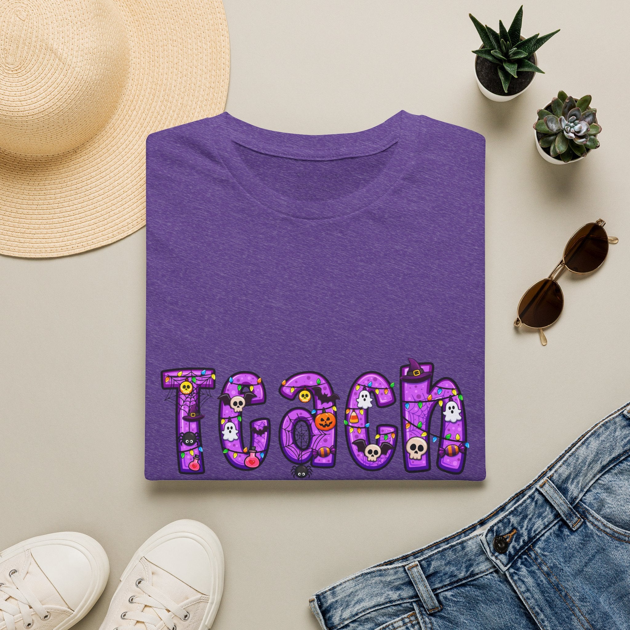 Halloween Purple Teach Unisex Softstyle T-Shirt