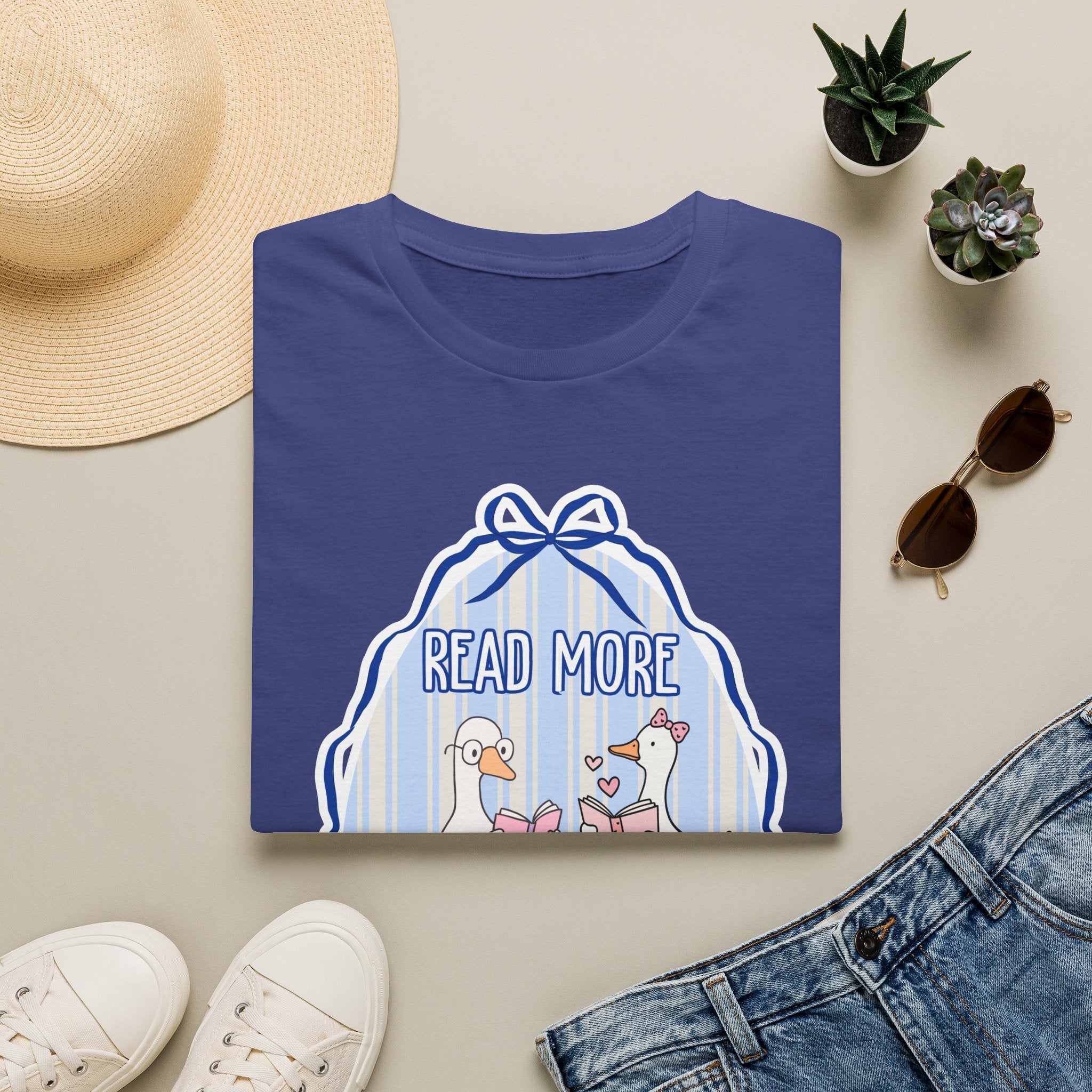 Read More Books T-Shirt — Cute Duck Family Reading Graphic Tee