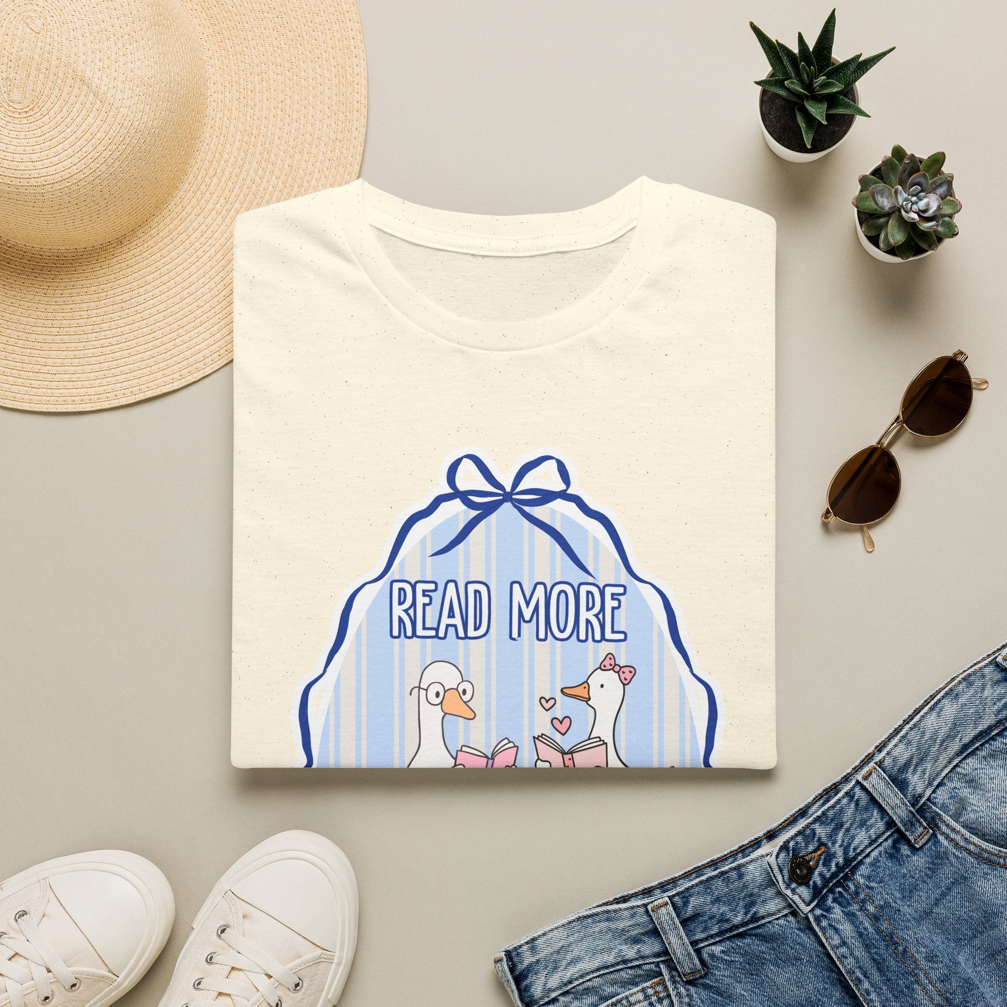 Read More Books T-Shirt — Cute Duck Family Reading Graphic Tee