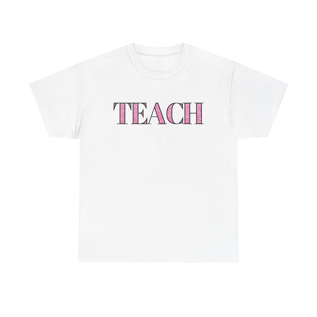 TEACH Pink Plaid Teacher T‑Shirt — Cute Back-to-School Tee for Educators
