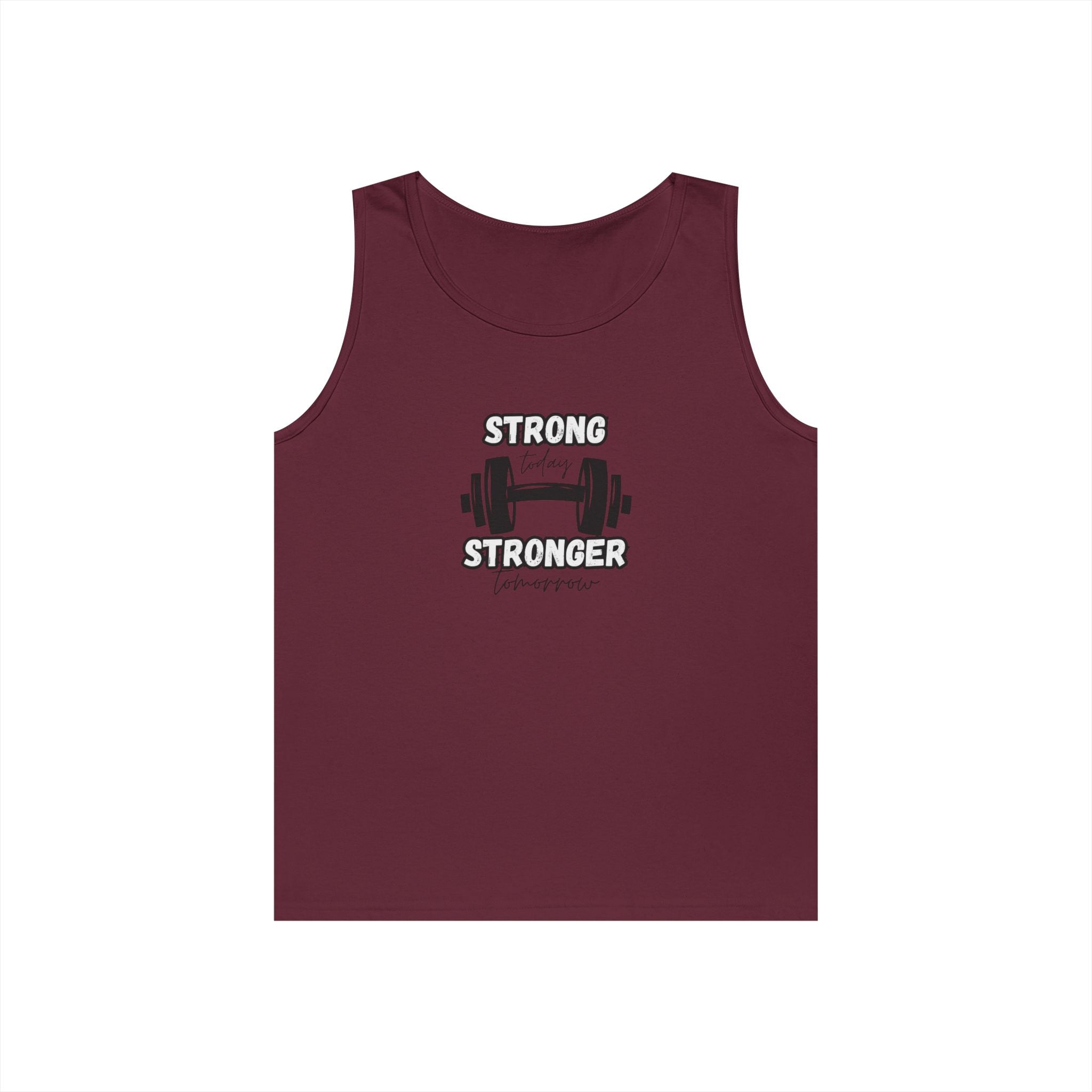 Tank Top — "Strong Today, Stronger Tomorrow" Weightlifting Gym Shirt