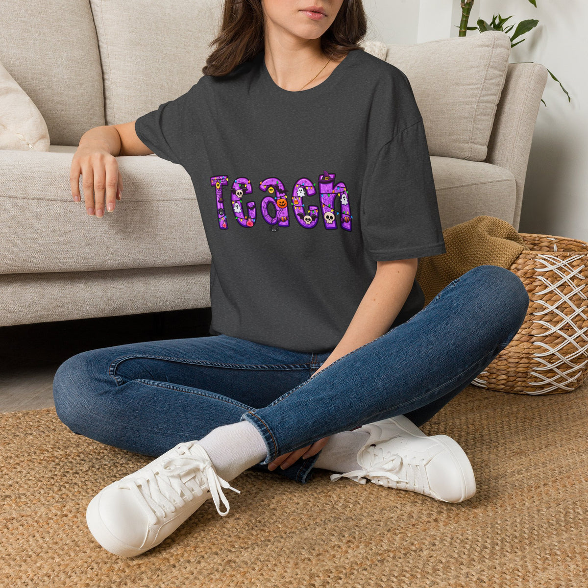 Halloween Purple Teach Unisex Softstyle T-Shirt