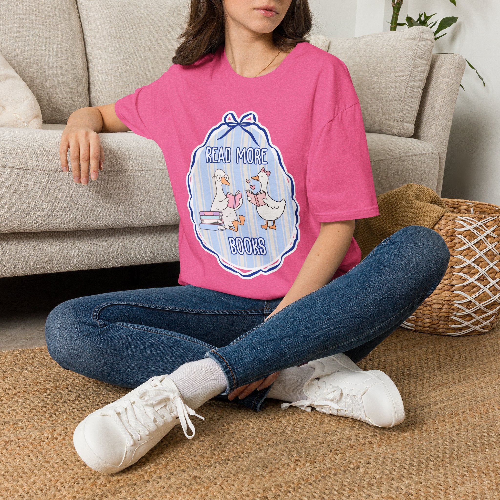 Read More Books T-Shirt — Cute Duck Family Reading Graphic Tee