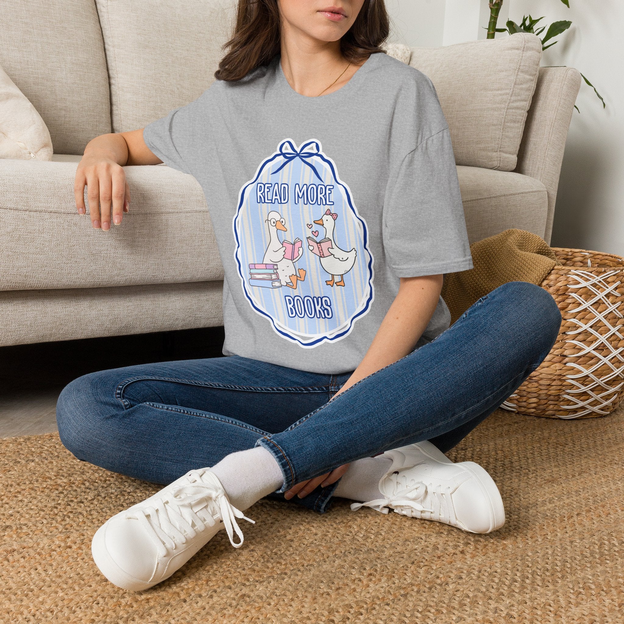 Read More Books T-Shirt — Cute Duck Family Reading Graphic Tee