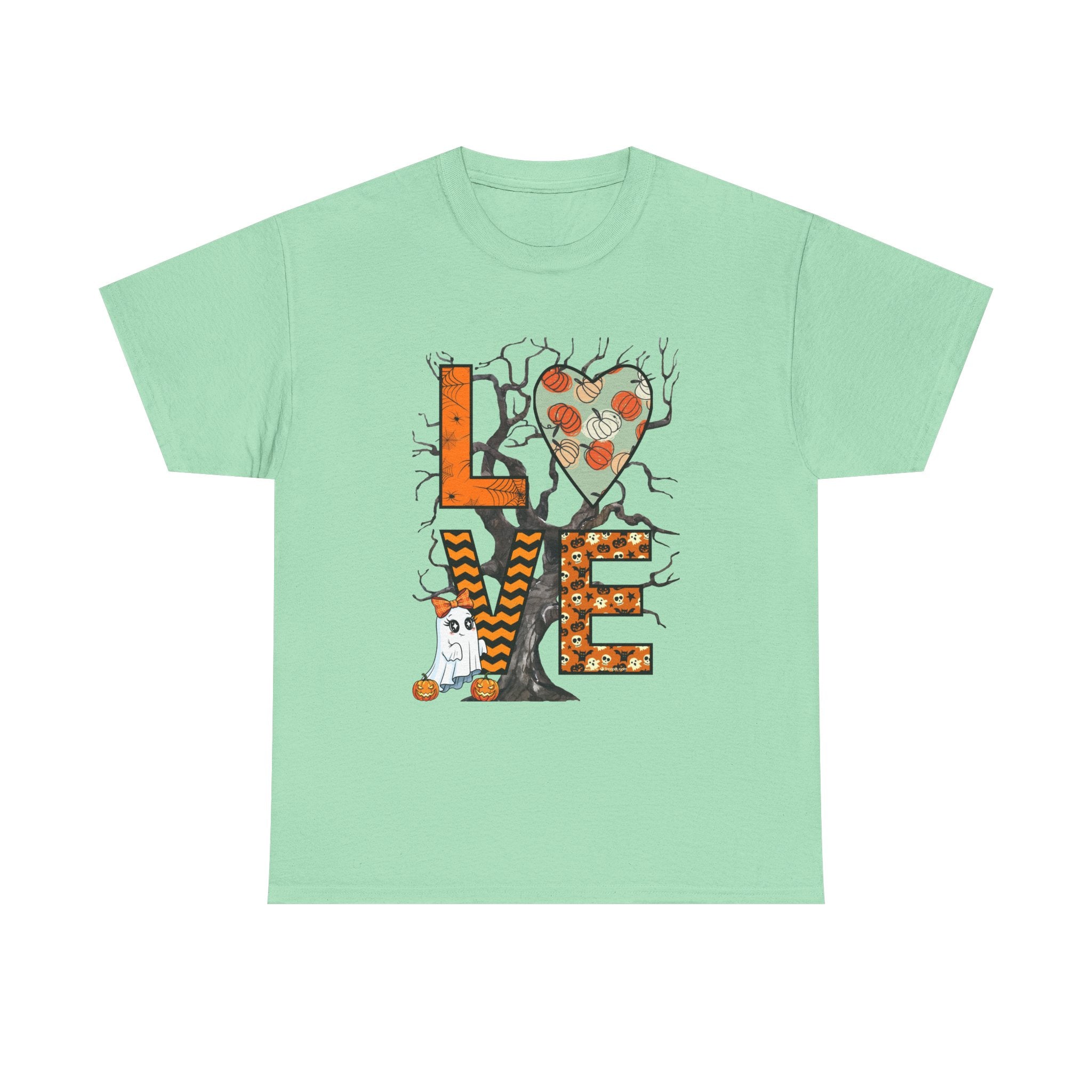 LOVE Halloween T-Shirt — Spooky Pumpkin Heart Graphic Tee