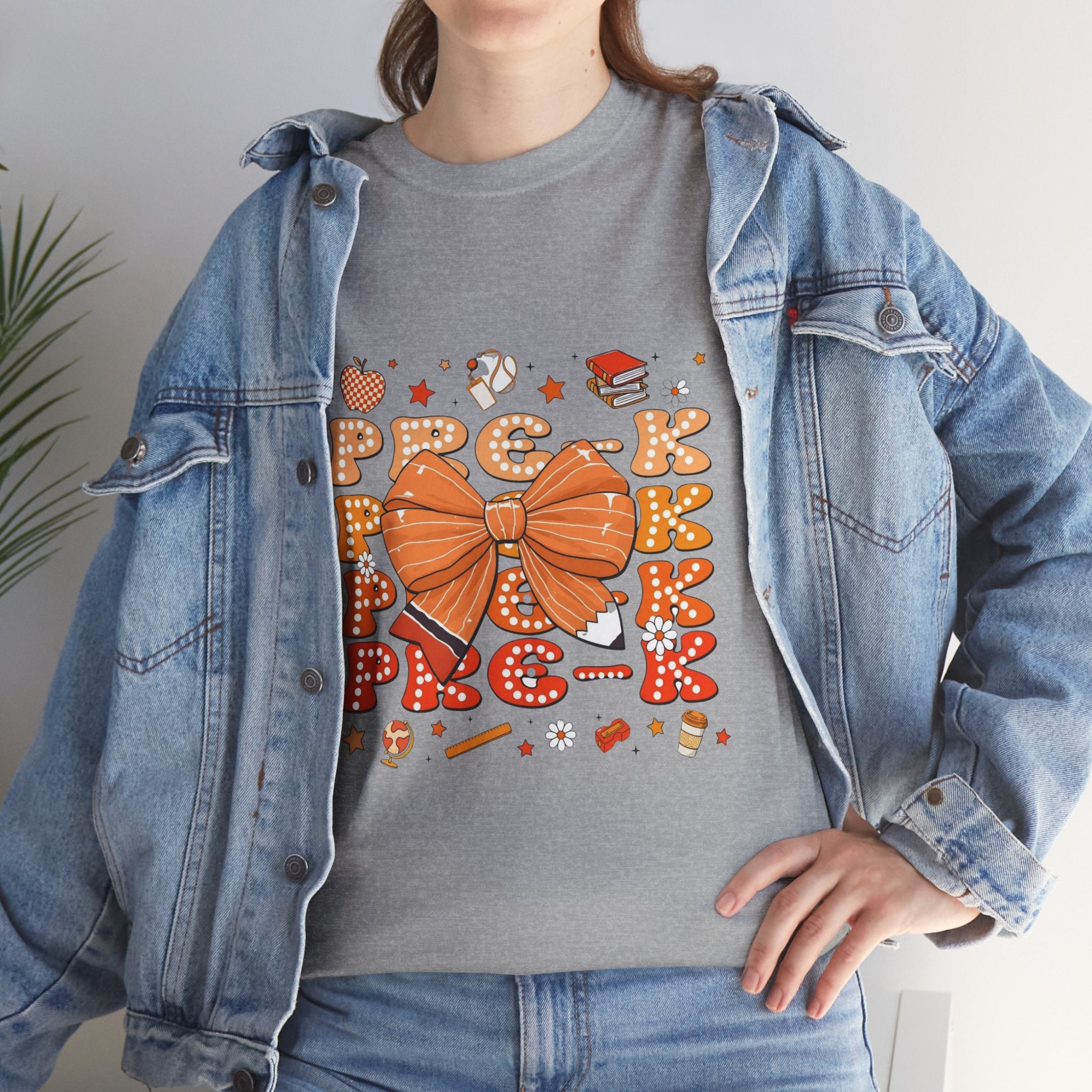 Pre-K Bow T-Shirt — Cute Fall Pumpkin Graphic Tee