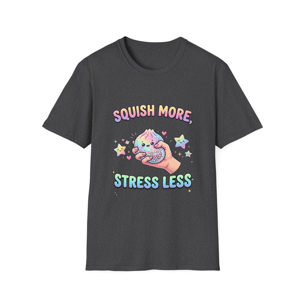 Squish More, Stress Less T-Shirt — Cute Rainbow Squishy Kawaii Tee