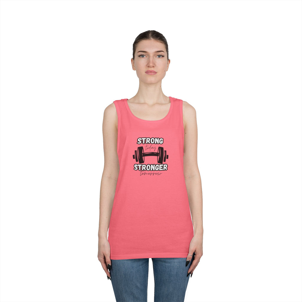 Tank Top — "Strong Today, Stronger Tomorrow" Weightlifting Gym Shirt