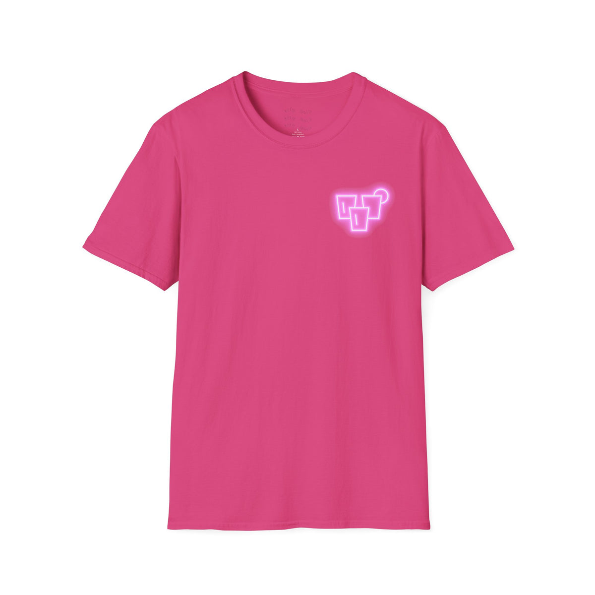 T‑Shirt — Neon Pink Retro Heart Logo Tee