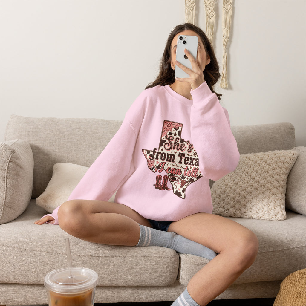 She’s from Texas Unisex Heavy Blend™ Crewneck Sweatshirt