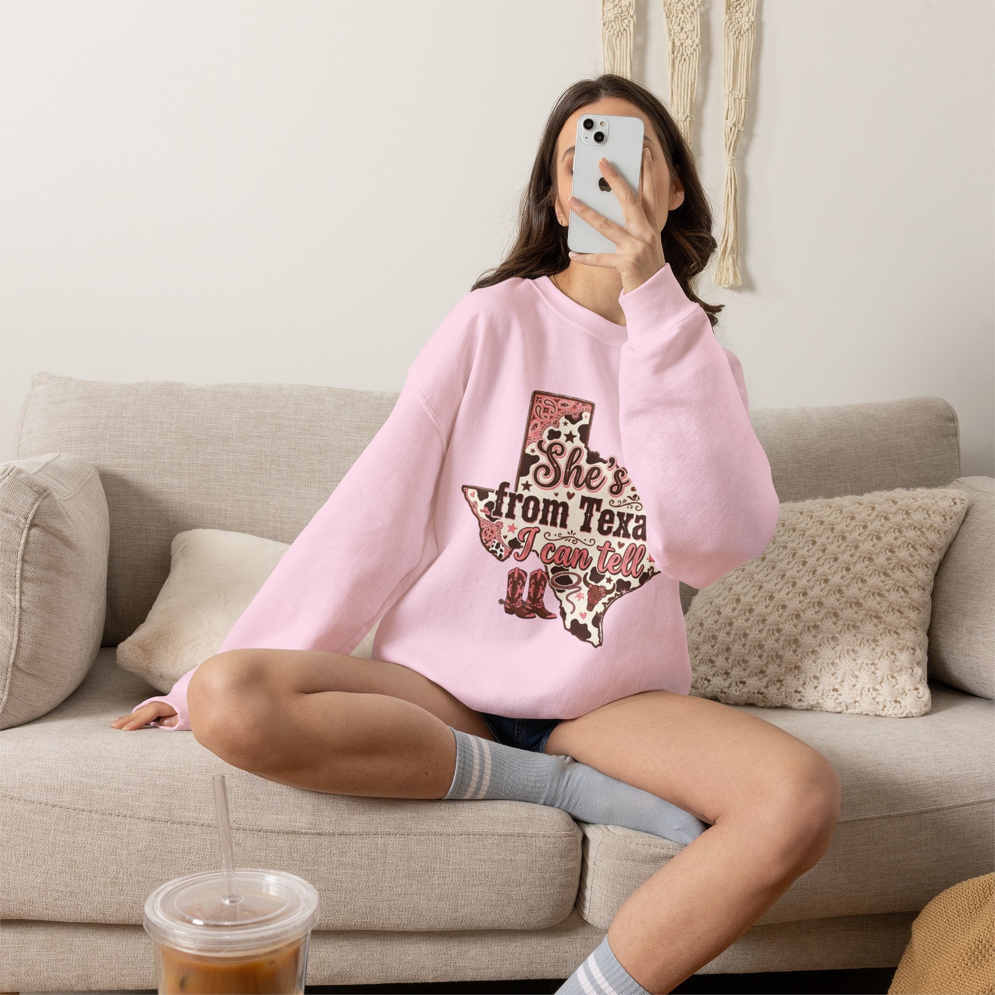 She’s from Texas Unisex Heavy Blend™ Crewneck Sweatshirt