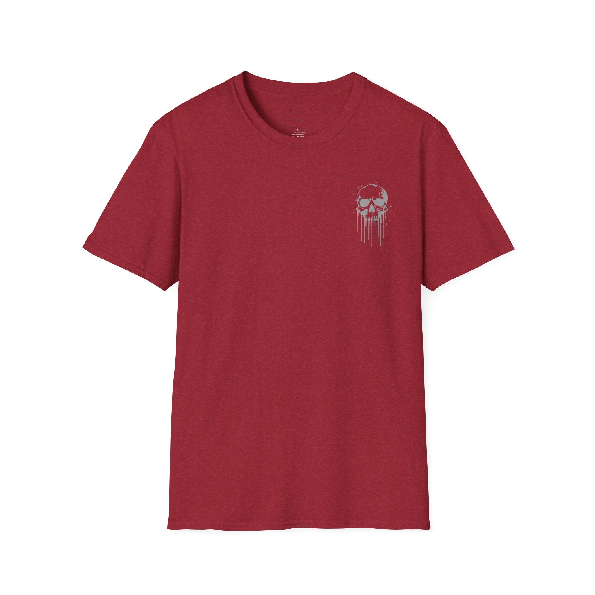Skull Drip T-Shirt — Minimal Grunge Skull Chest Graphic