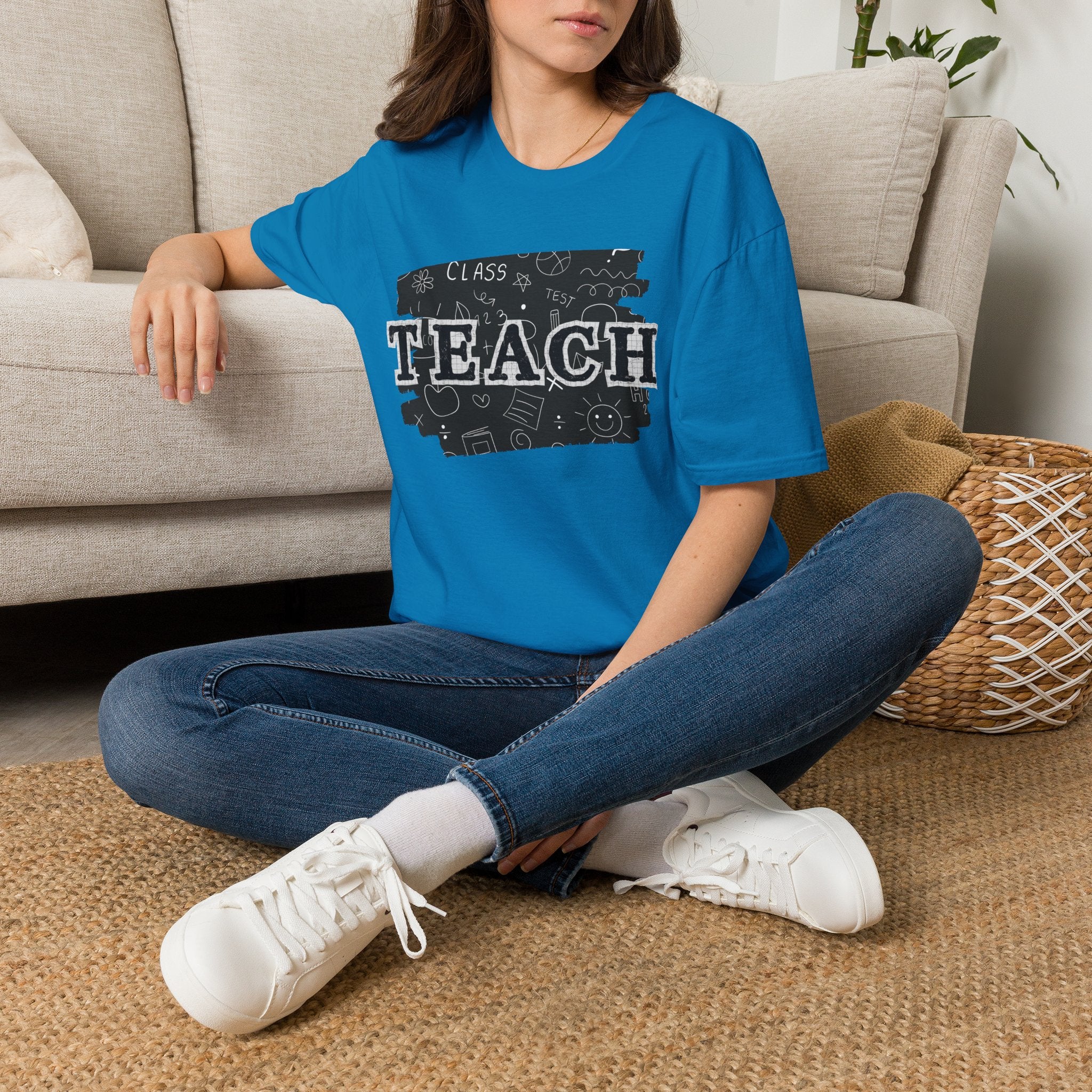 Teacher Chalkboard Graphic T‑Shirt — TEACH Typography Design