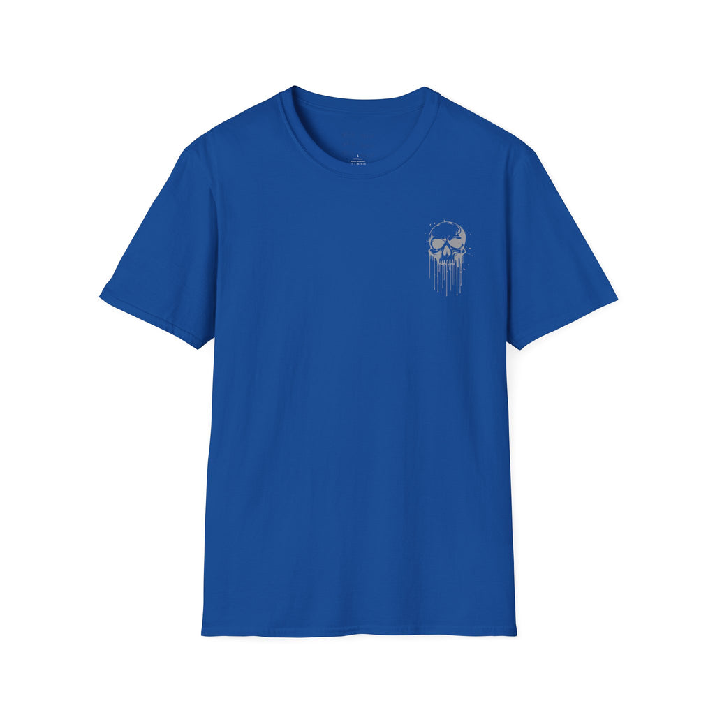 Skull Drip T-Shirt — Minimal Grunge Skull Chest Graphic