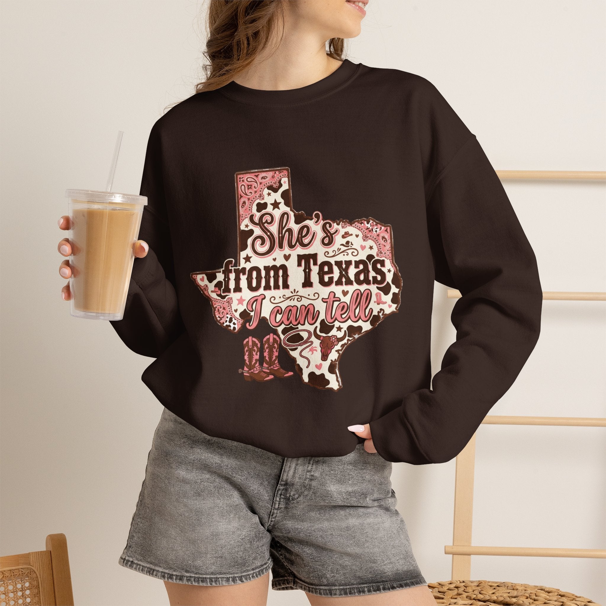 She’s from Texas Unisex Heavy Blend™ Crewneck Sweatshirt
