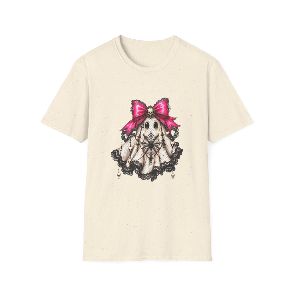 Skull Lace Bow T-Shirt — Gothic Cute Skeleton Graphic Tee