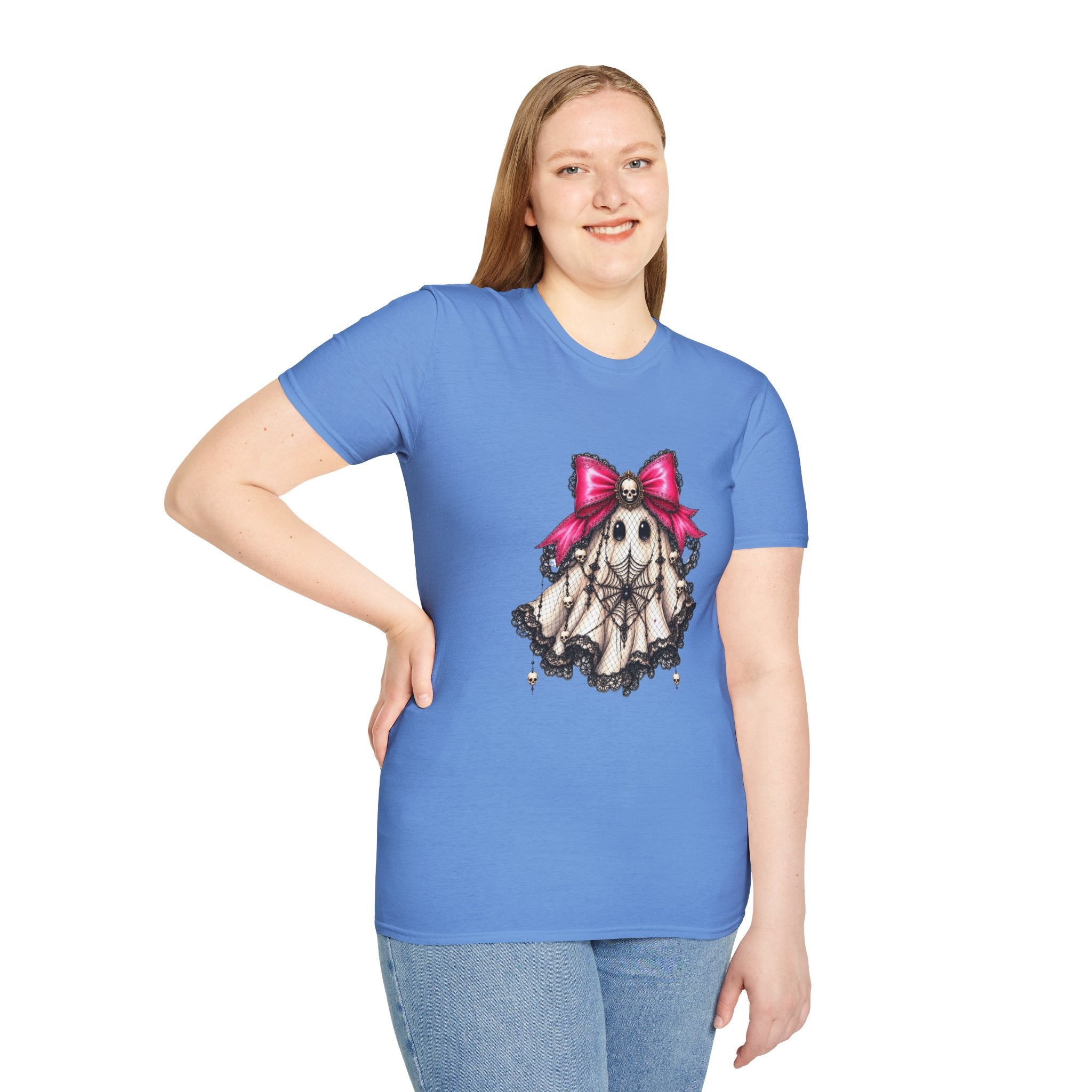 Skull Lace Bow T-Shirt — Gothic Cute Skeleton Graphic Tee