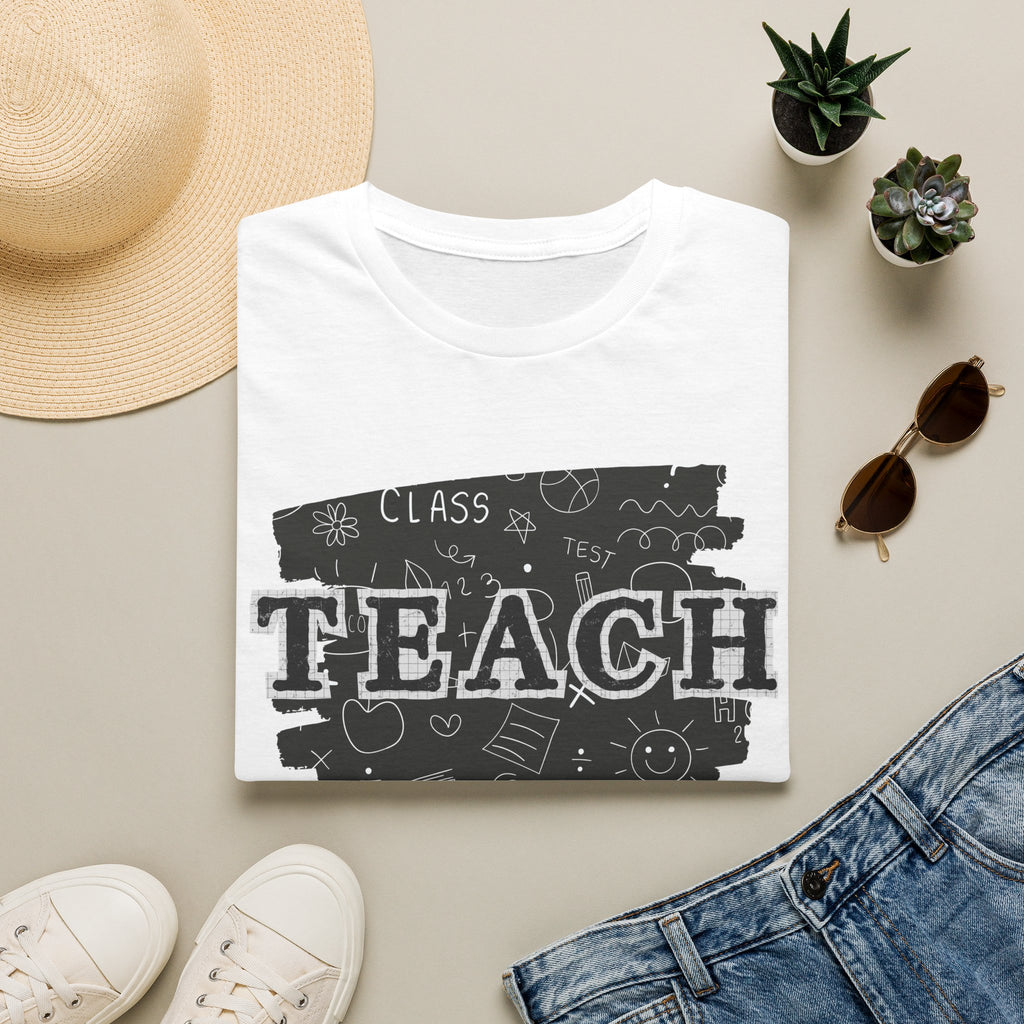 Teacher Chalkboard Graphic T‑Shirt — TEACH Typography Design