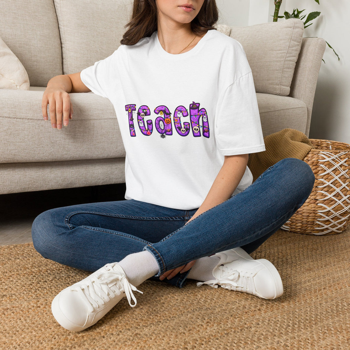 Halloween Purple Teach Unisex Softstyle T-Shirt