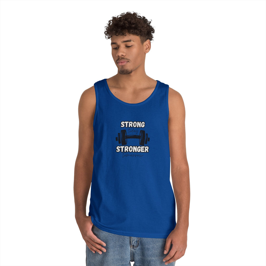 Tank Top — "Strong Today, Stronger Tomorrow" Weightlifting Gym Shirt