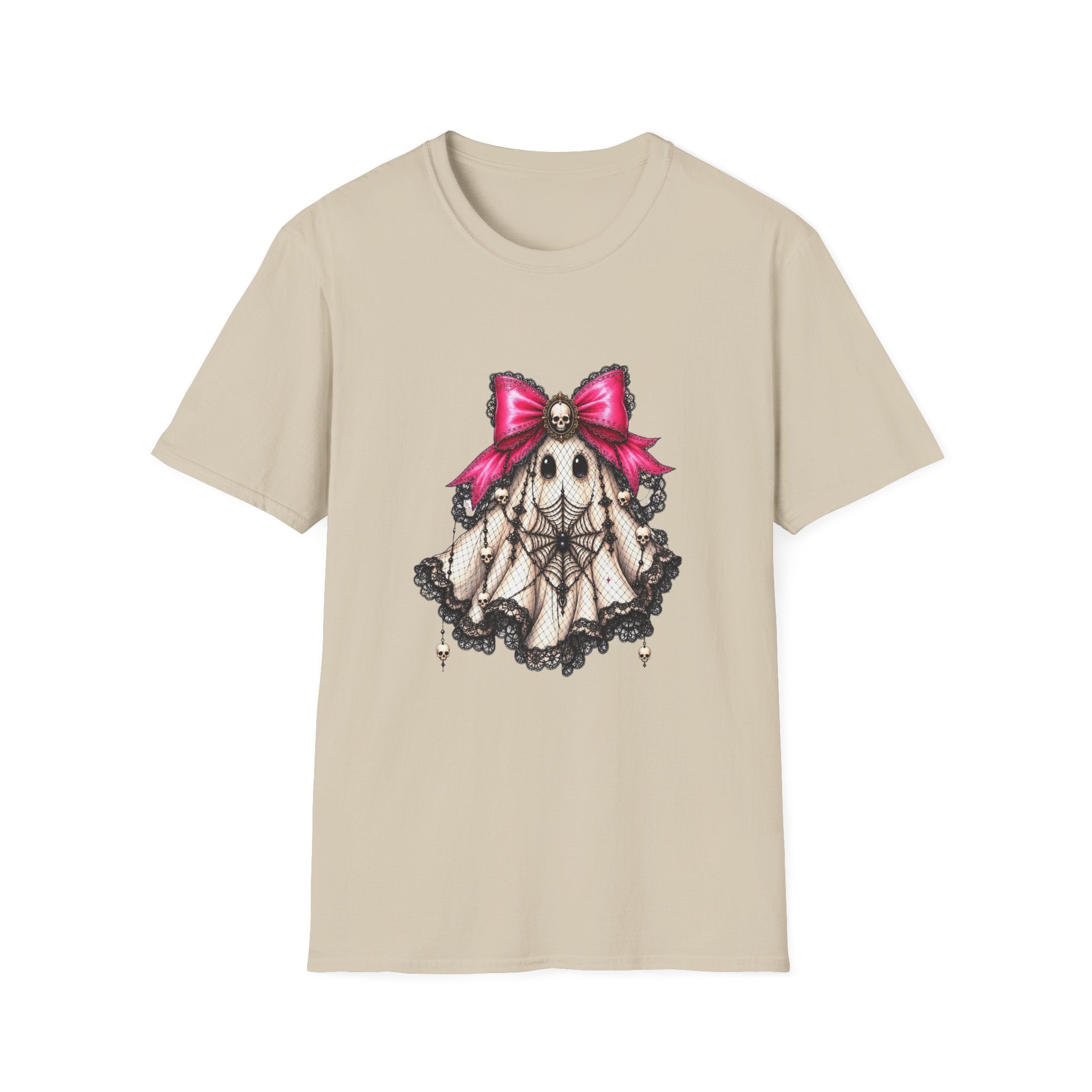 Skull Lace Bow T-Shirt — Gothic Cute Skeleton Graphic Tee